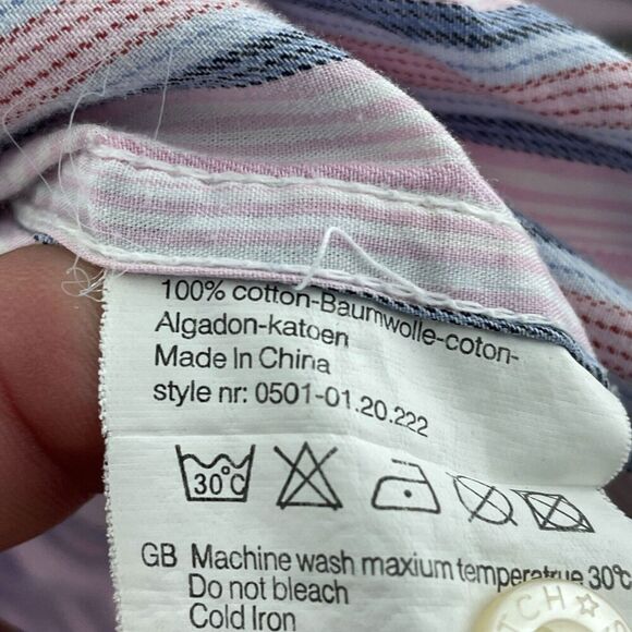 Scotch & Soda Mens XXL Striped Button-Up Shirt Pink & Blue 100% Cotton 4335 - Picture 3 of 9